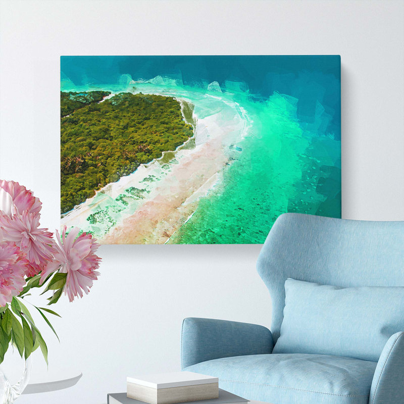 Maldives Beach In Abstract - Wrapped Canvas, 60cm H x 91cm W x 3cm D