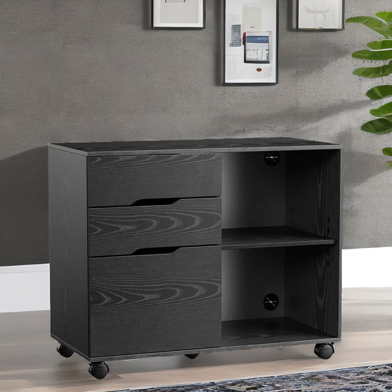 Storage Cabinet For Office, Black