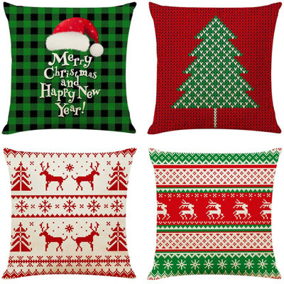18x18" Christmas Pillow Covers (Set of 4)