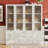 78.7'' Wide Frosted Glass Door Double Drawer Multi-Layer Wine Bar Cabinet