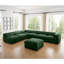 Canapé modulaire moderne 6 pièces avec rangement en tissu chenille vert doux de style contemporain Cylindrica pour le salon