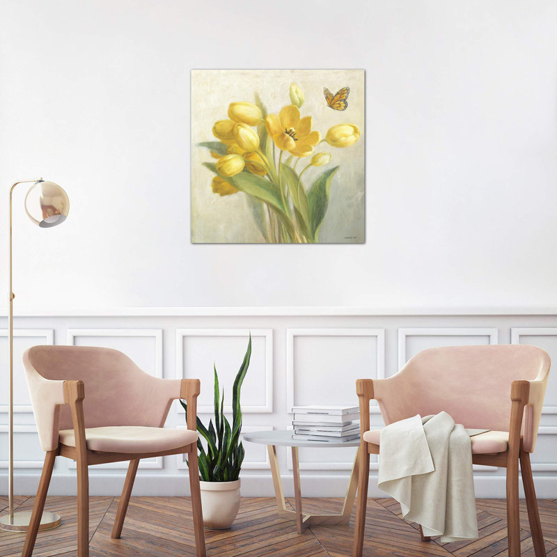 French Tulips by Danhui Nai - Wrapped Canvas Painting, 45.72 cm H x 45.72 cm W x 3.175 cm D