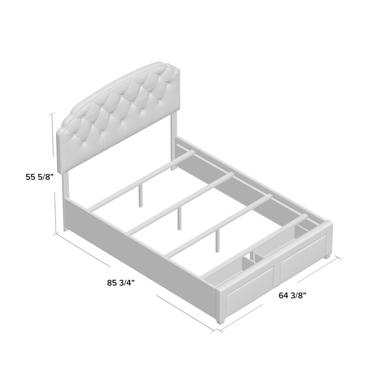 Ayotte Upholstered Standard Storage Bed, Queen, Dark Gray