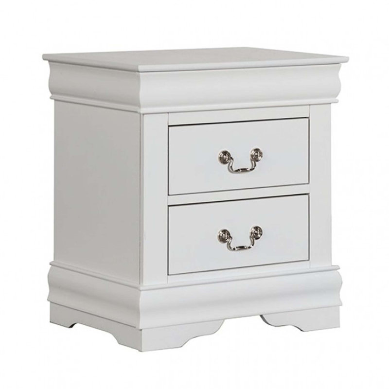 1pc Table de chevet blanche Louis Philippe