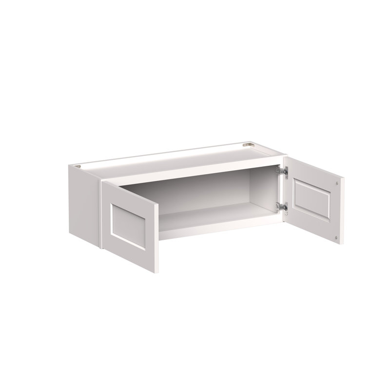 Armoire-pont murale de style Shaker de 36 po de largeur DL 36 po x H 15 po x P 12 po DL Cabinetry (prête à assembler) - blanc