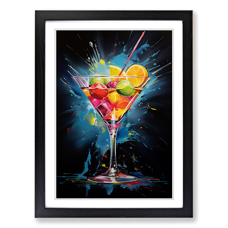 Single Picture Frame Print on Wood, 46cm H x 34cm W, Black Framed