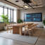 Modern Rectangular Solid Wood Conference Table-1155350988