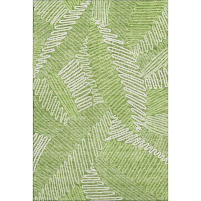 Premium Machine Washable Prisco Lime Rug