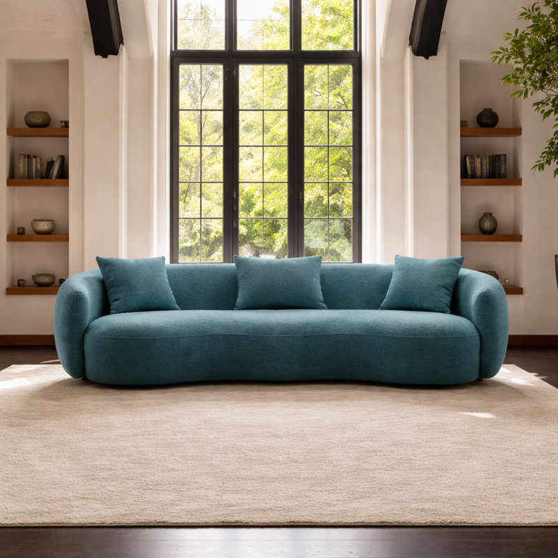 Canapé 93,5 po Mid-Century Curcle, Bleu