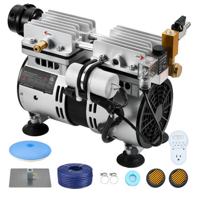 Aérateurs de bassin, système d'aération de 5,2 pi³ / min pour les Lacs jusqu'à 3 acres, compresseur d'air 3/4 HP, 1 diffuseur et tube lesté de 100 pi, pompe d'aération de bassin extérieure pour la circulation d'oxygène en eau profonde