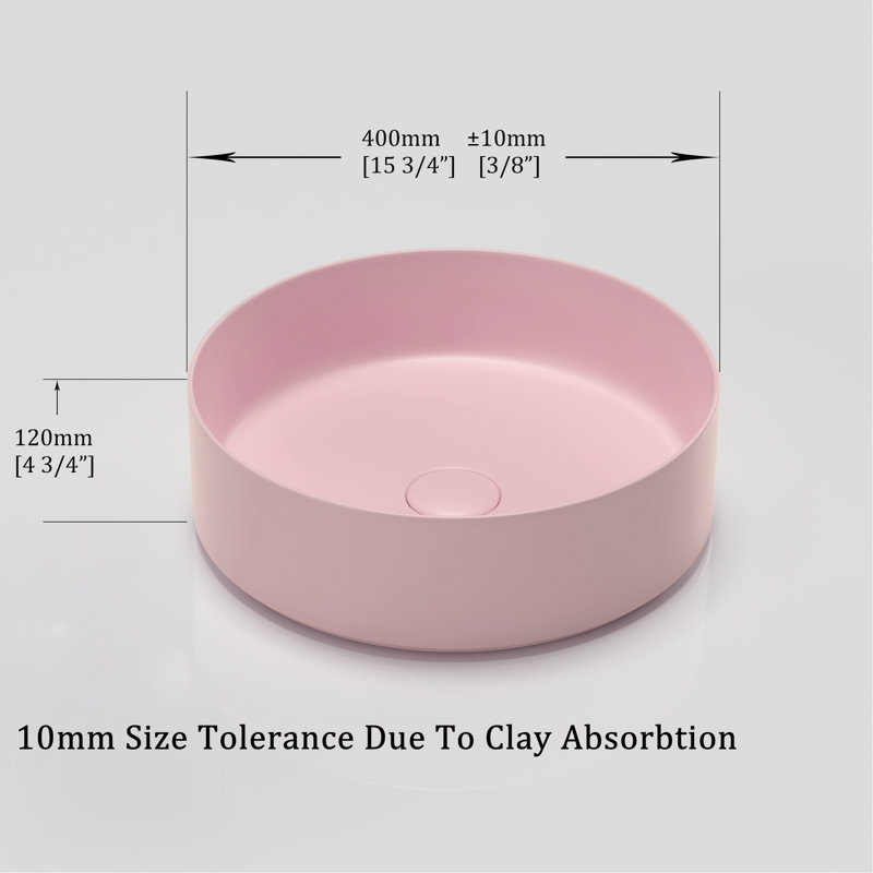 Lavabo vasque d'art en céramique rose - vasque de salle de bain, 15,7 x 15,7 x 4,7 po, matériau, routine de nettoyage facile en céramique, facile à nettoyer et performant