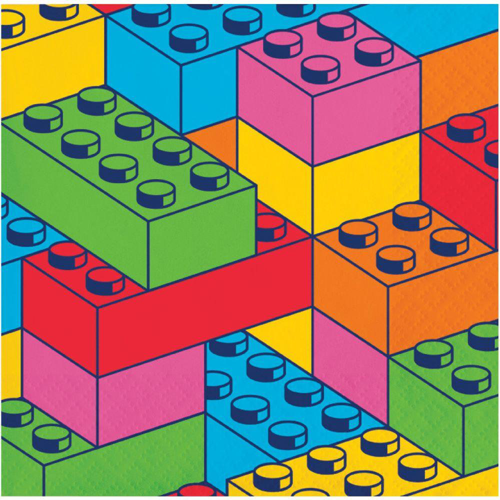 Creative Converting Block Bash Toy Blocks Beverage Napkins, 48 ct. Creative Converting