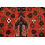 Tapis rouge en laine noué à la main de conception unique 3 pi 3 po x 5 pi 1 po Maariyah