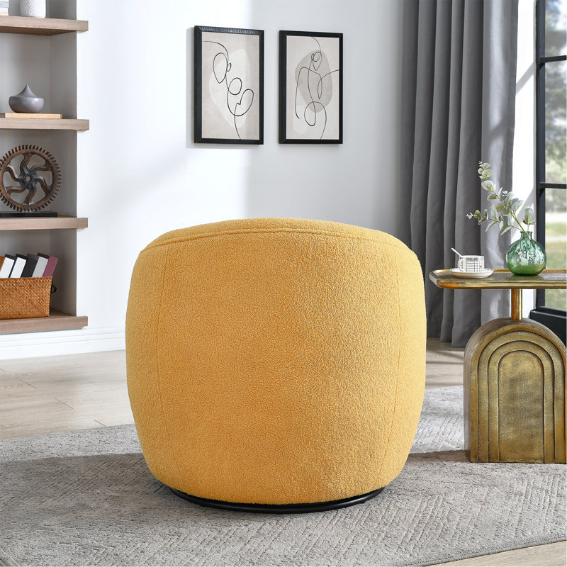 Fauteuil demi-tonneau pivotant 360, jaune, Yellow