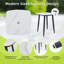 Ensemble de bar d'extérieur moderne avec structure en aluminium antirouille 5 pièces, table carrée en fritté et 4 chaises de bar pivotantes-1761730801