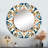 Mediterranean Tiles In Retro Blue III - Abstract Tile Round Mirror Wall Decor-99618277