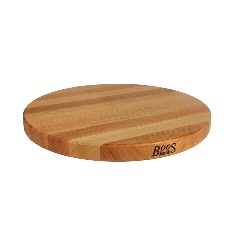 John Boos 18" Round Cutting Board, 1.5" Edge Grain, Cherry