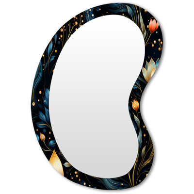 «Jamele Crystal Bloom I», miroir mural asymétrique à motif floral floral
