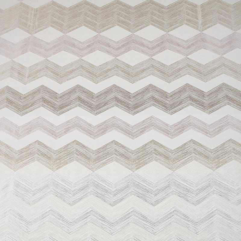 Orton Polyester Chevron / Zig Zag Bedspread, 250 x 270 cm, Pink