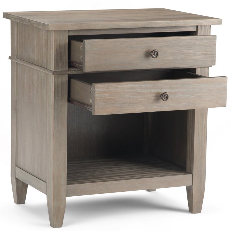 Carlton - Bedside Table - Distressed Grey, Light Brown