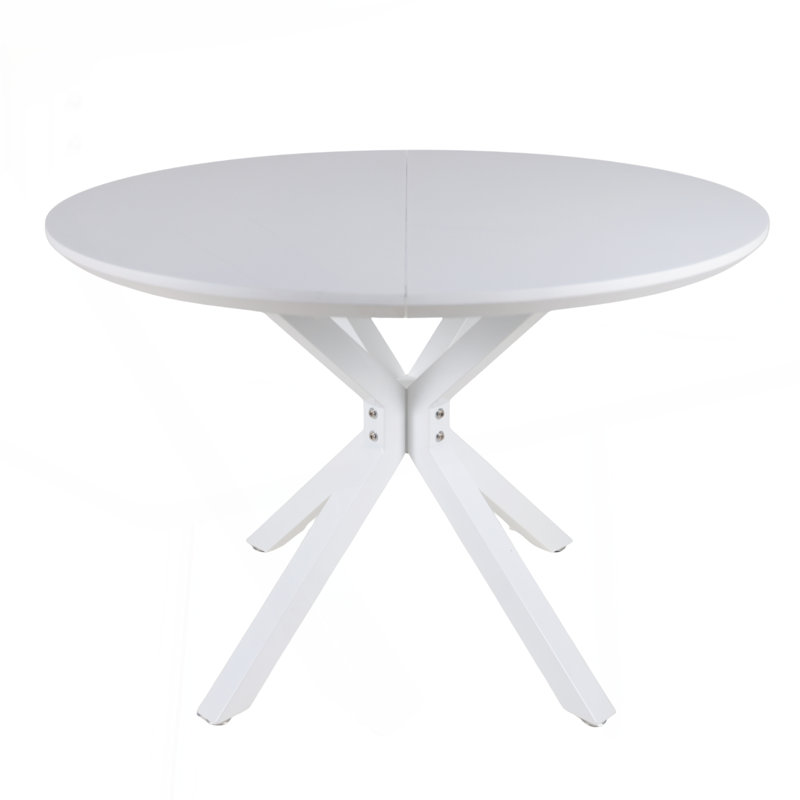 Table de salle à manger moderne du milieu du siècle, table de salle à manger multifonctionnelle à pieds croisés, Blanc