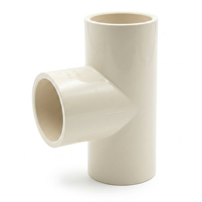 SUPPLYGIANT 10pcs 3/4 Inch CPVC Tee Socket x Socket 3 Way Pipe Fitting White