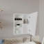 Pharmacie, 1 porte, 5 tablettes, 1 miroir, blanc