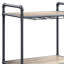 Rangement à vin en chêne antique et gris sable, 3 supports industriels, capacité de 18, porte-gobelet, rangement pour bar et cuisine embellit la maison, peut contenir 18 bouteilles, renforce