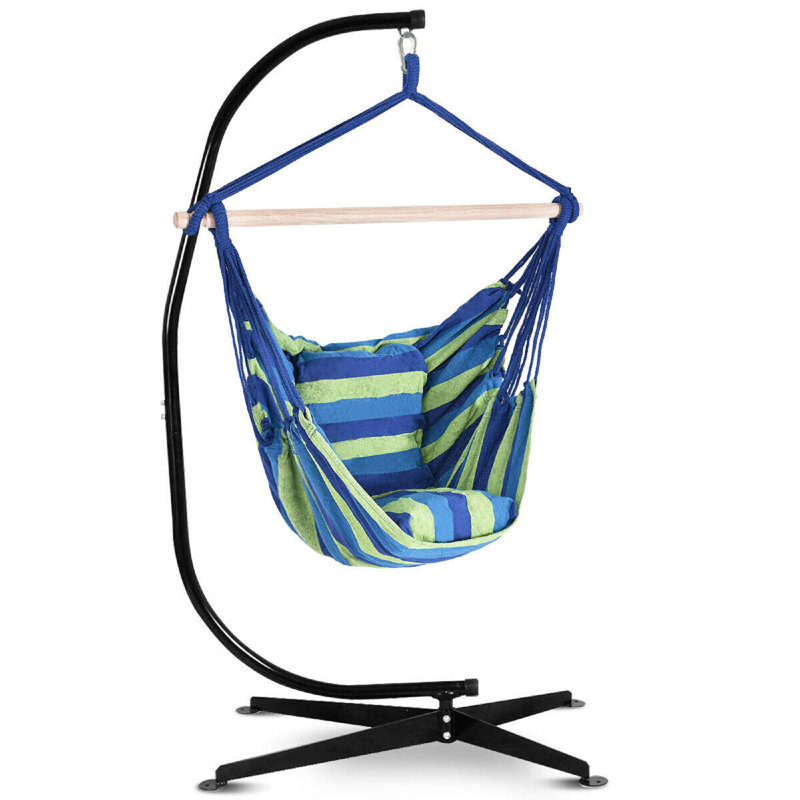 Chaise hamac Ladue, Bleu et vert