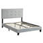 Lit plateforme tapissier gris avec tête de lit, support en lattes de bois, sommier, assemblage facile, sans sommier tapissier, capacité de 600 lb nécessaire, limite de poids