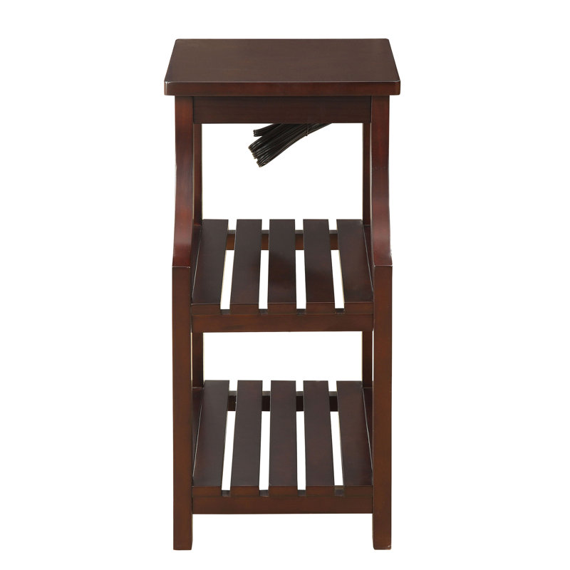 Espresso Side Table with USB Power Dock