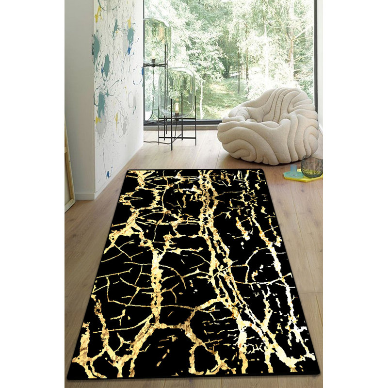 Luxurious Area Carpet, 3.9 x 5.9 Feet, 100% Polyester | Non-Slip Dot Underside, 0.2 in Pile Height, Machine Washable | Digital Print Design, Perfect for Living Room, Bedroom, and Home Decor