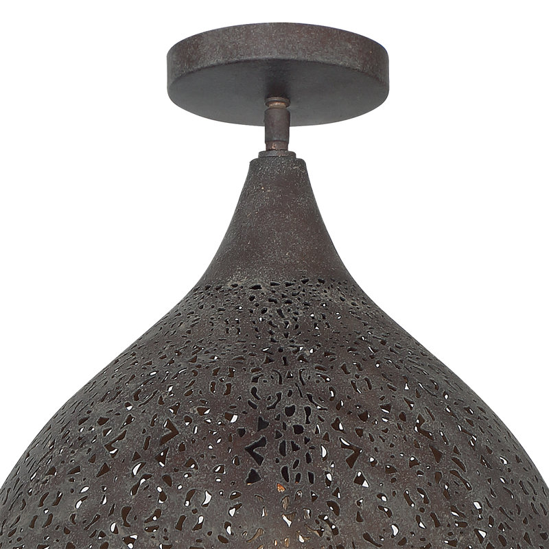 Plafonnier semi-encastré 14 po bronze forgé
