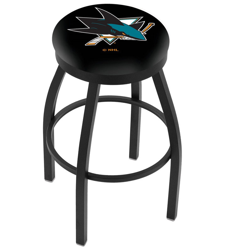 Tabouret de bar pivotant de 30 po NCAA, Ride noire, San Jose Sharks