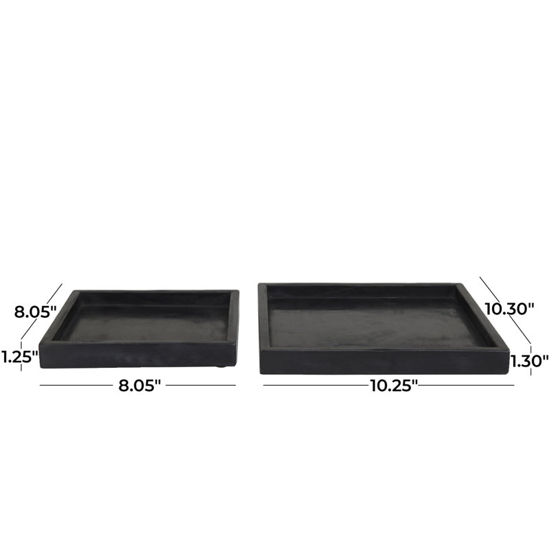 Edwenna Modern Marble Tray 2, Black