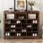 Modern 24-Cubby Shoe Cabinet & Sideboard – Curved Base Storage Console for Entryway, Living Room, or Bedroom-769375772