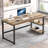 Hulste 53" Metal Base Writing Desk With Storage, Oak-358323810-350494591
