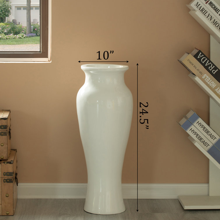 Ceramic White Floor Tall Modern Vases - Style A