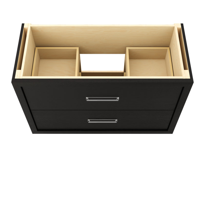 Avalon Two-Drawer Single Bath Vanity, Classic Black, 48", Polished Chrome