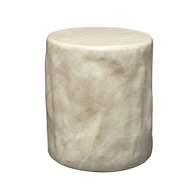 Table d'appoint en cèdre, crème marbrée, Marbled Cream