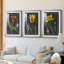 Midnight Tulip IV - reproduction encadrée sur mesure de qualité supérieure mate - 3 pièces-1989204245