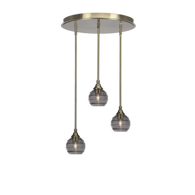 Luminaire suspendu grappe suspendu 3 lumières Empire