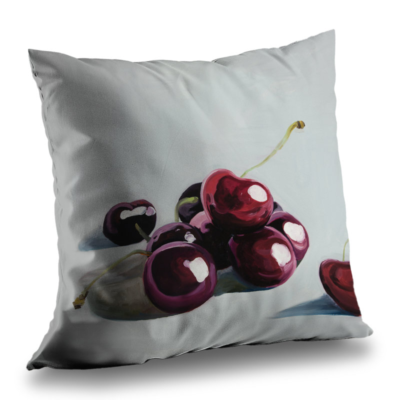 Glossy Dark Cherries - Red Kitchen – Throw Pillow Cover Only, Double-Sided Print, Insert Not Included