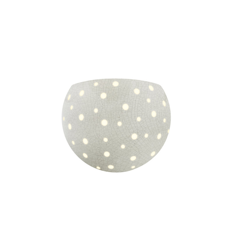 Perforated Globe ADA Wall Sconce - White Crackle, White Crackle