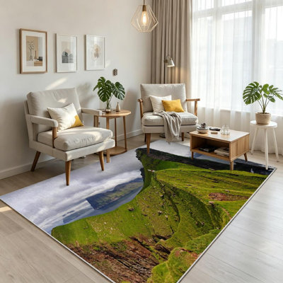 Clear Machine Washable,Lighthouse Island Travel Beautiful Indoor Area Rug