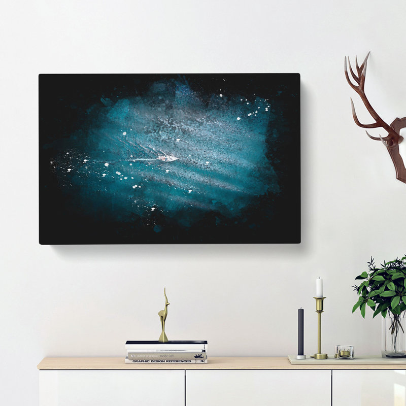 Boat In The Open Sea - Wrapped Canvas Print, 50cm H x 76cm W x 3cm D