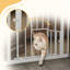 Extra Tall Pet Safety Gate with Cat Door and Auto Close, 74-80cm Wide for Dogs and Cats
