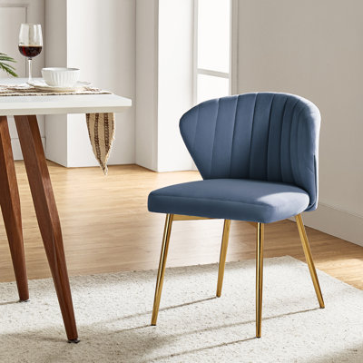 Fauteuil d'appoint moderne en velours avec dossier capitonné Euclid H 29 po