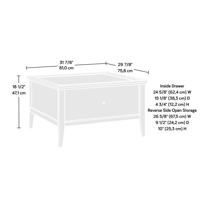 Table basse grise offrant un tiroir lisse, un design élégant et un placement flexible - idéal pour la présentation