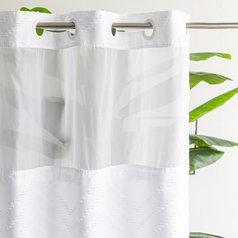 Rideau de douche Shorey, H 98 po x l 71 po, Blanc